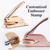 Rose Gold Customized Hand Embossed Stamp,Wedding Invitation, Personalized Logo Library Book Return Address Envelopes Paper Stamp