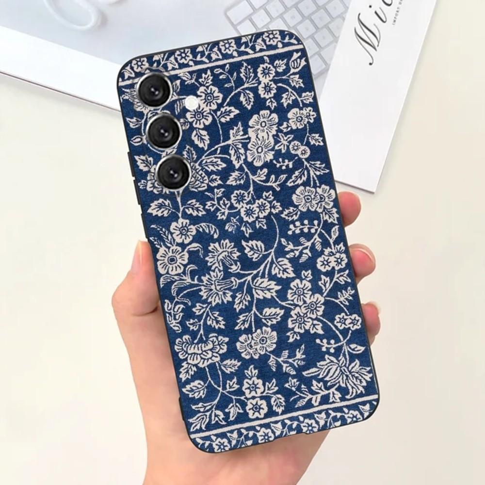 Чехол для телефона с цветочным узором в персидском стиле для Samsung S25, S24, S21, S22, S23, S30, Ultra, S20, Plus, Fe, Lite, Note, 10, 9, 5G Черный чехол