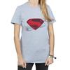 DC Comics Womens/Ladies Justice League Movie Superman Logo Cotton Boyfriend T-Shirt