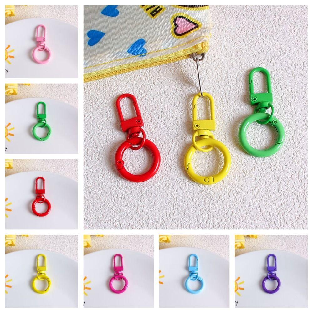 Candy Color Spring Clasp for Keyring Split Ring Carabiner Keychain Clips  DIY Jewelry