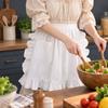 Ruffle Edge Work Apron Cotton Material Short Apron Popular Half Body Apron  For Flower Shop