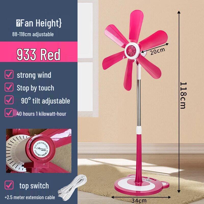 Compact Silent Cartoon Floor Fan for Dorms & Offices