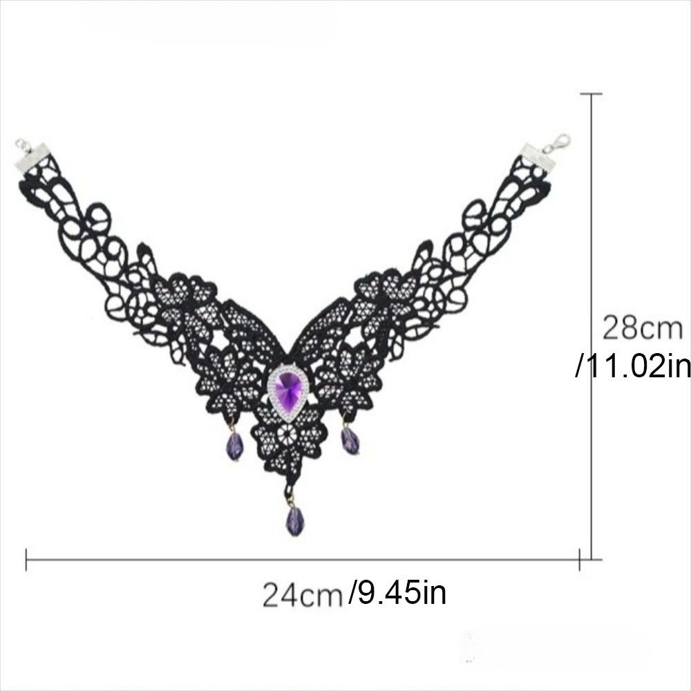 Pendant Lace Flower Necklace Tassel Halloween Clavicle Choker Cool Halloween Necklace Party