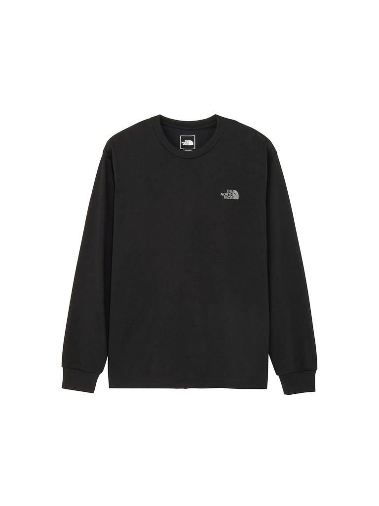 The North Face Футболка с длинным рукавом, крой и шитье, логотип в виде квадрата на спине, размер L, черно-черная,