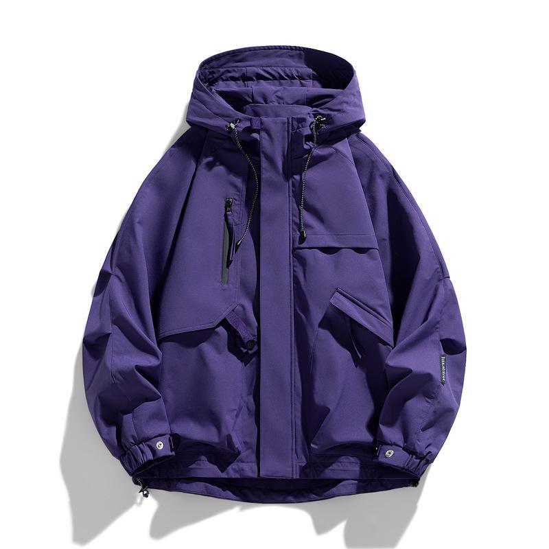 Spring and Autumn Men and Women's Same Model Neutral Functional Pocket Hooded Waterproof Shock Clothes Couple Trendy Casual Jacket Male