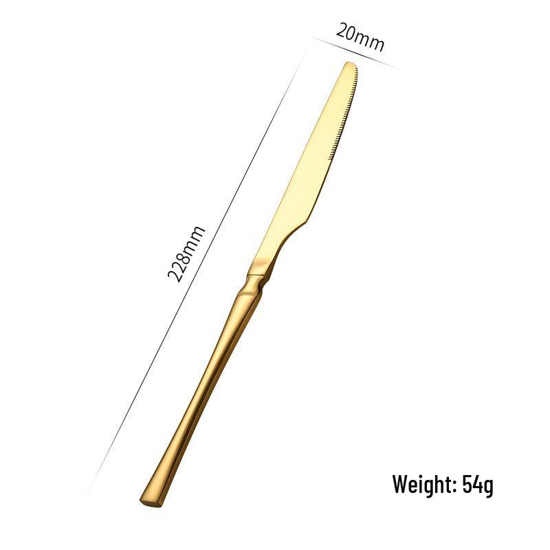 Золотой набор столовых приборов из 24 предметов из нержавеющей стали: Элегантный нож для стейка, вилка и ложка для западной кухни.