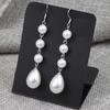 S925 Tremella Hook Gypsy Pearl Pendant Earrings Feminine Long Temperament Korean Earrings Internet celebrity Versatile Earrings