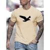Мужская летняя футболка свободного кроя из 100% хлопка с принтом в виде орла, круглым вырезом и короткими рукавами, дышащая, повседневная, модная