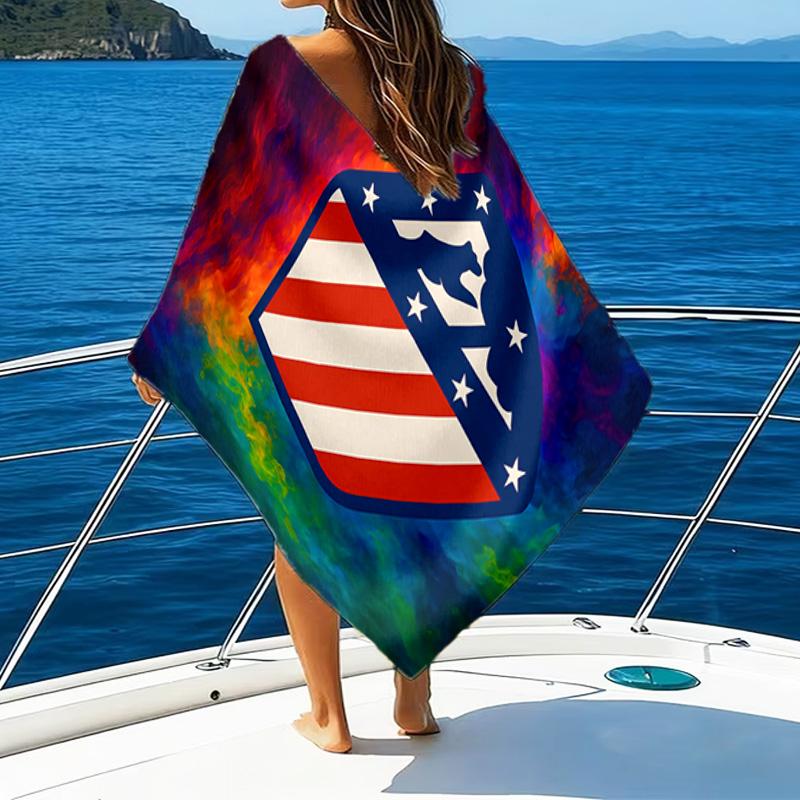 1pc Atletico Madrid Beach Towel, Beach and Seaside Swimming Pool Equipment, Fashion Pattern, Rectangular, Travel Essentials