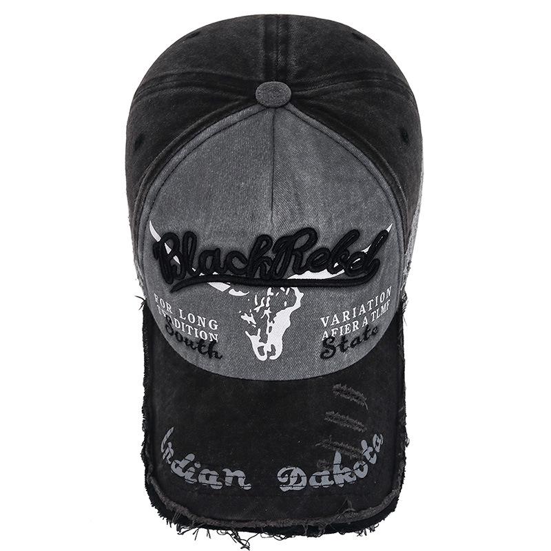 Бейсболка с покрытием, промытая, для весенних и осенних сезонов, с пятью частями, с регулировкой вспышки, поврежденная старая кепка от солнца, пятно от импортной торговли