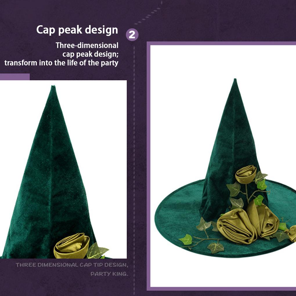 Высококачественная зеленая фестивальная шляпа ведьмы для Хэллоуина, аксессуар для костюма, широкополая, для косплея, удобный головной убор, украшение, реквизит
