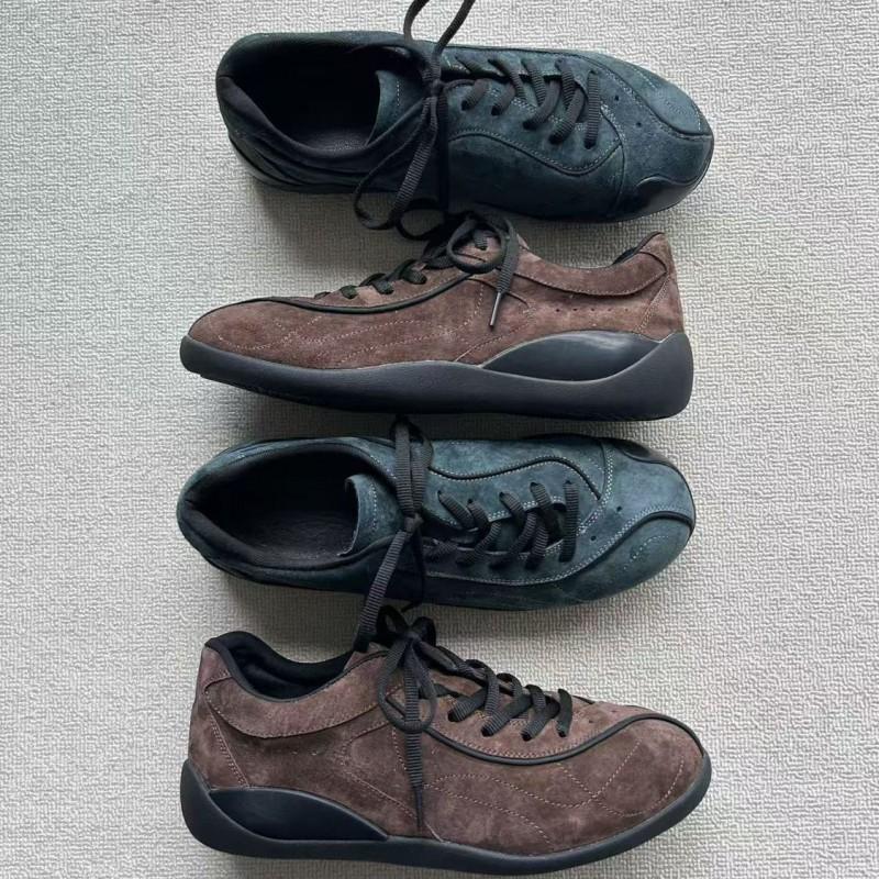 Mens Retro Round Toe Lace-Up Casual Sneakers Comfortable Walking Shoes Daily Wear