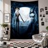 Wall TapestryCorpse Bride Emily Victor Art Hanging Cloth Decorative Background Cover for Room Decoration