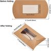 20pcs Paper Pillow Boxes Gift Candy Packing Box with Clear Window BurlyWood 17.5x10x3.8cm