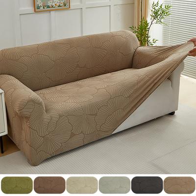1 шт. Эластичный жаккардовый чехол на диван из ткани для углового дивана, узор «Крупные листья», полиэстер, регулируемые чехлы на диван