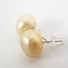 New/Pt900 South Sea White Pearl (cream White Pearl) Earrings/g463-73