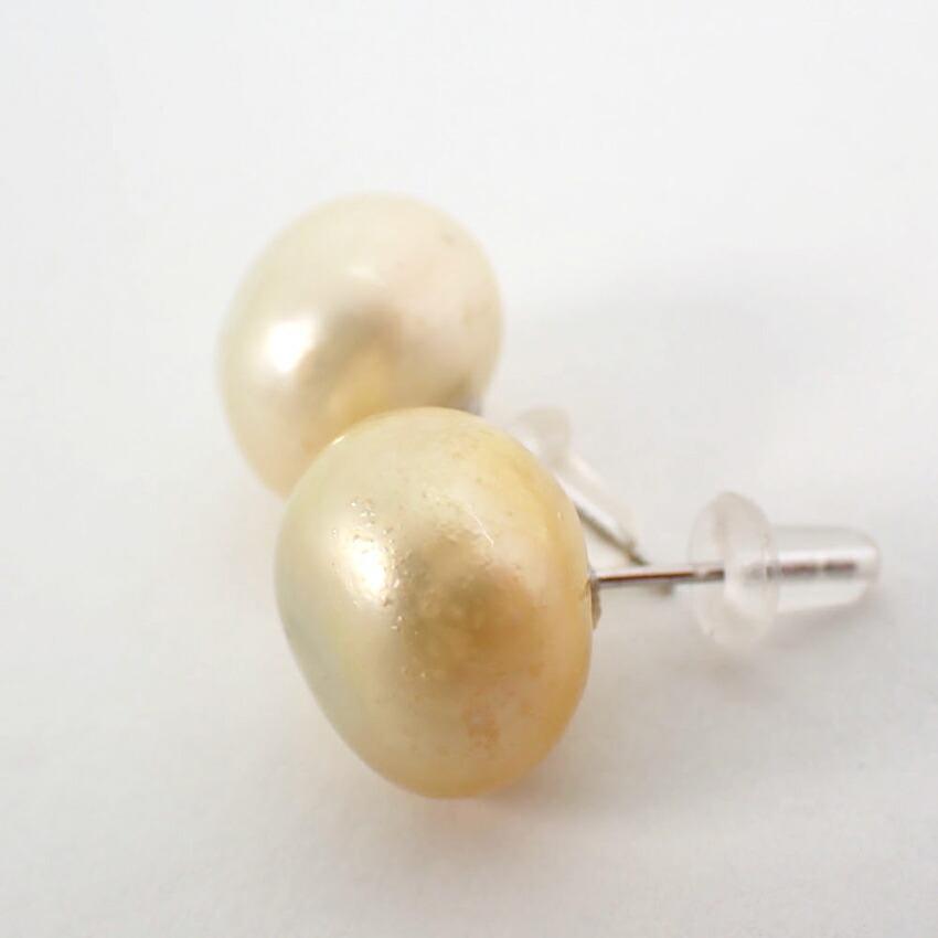 New/Pt900 South Sea White Pearl (cream White Pearl) Earrings/g463-73
