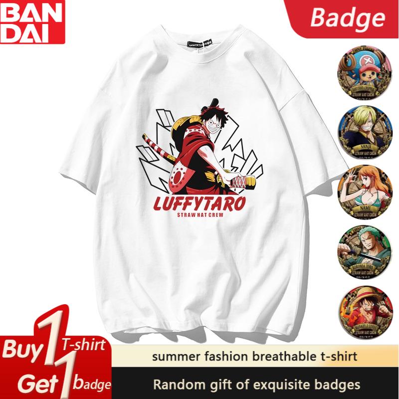 ONE PIECE Одежда для фанатов Мальчики Ника Луффи Пятискоростной Зоро Модный Свободный Летний Тренд Мужская и Женская Футболка с коротким рукавом