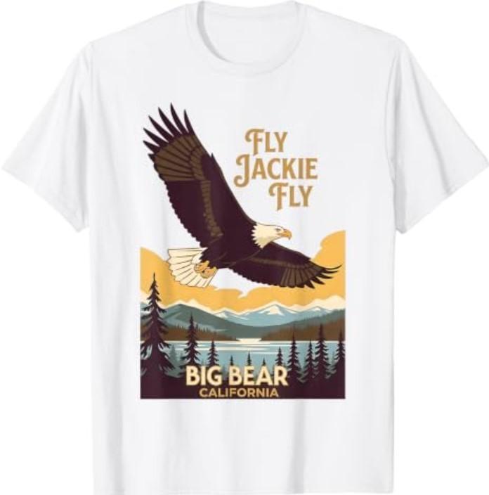 Футболка Jackie The Big Bear Eagle, Поддерживает дикую природу Калифорнии