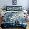 Sailing snowy mountains. Bedding Duvet cover sets Duvet covers Pillowcases gifts (1 * Duvet Cover 2 * Pillowcases, without duvet insert)