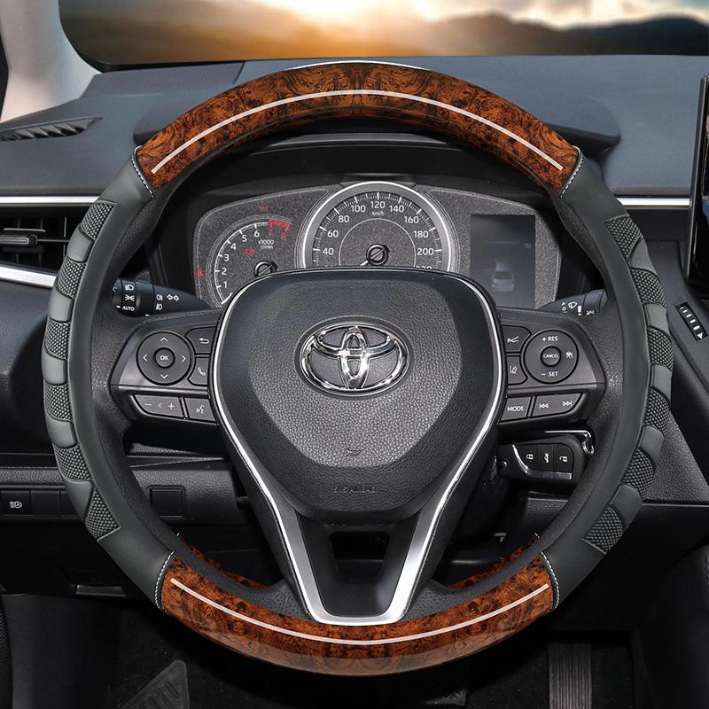 Чехол на руль автомобиля из красного дерева для Toyota Avalon Camry 2018-2022 Corolla 2018-2022 Crown 2018-2022 RAV4