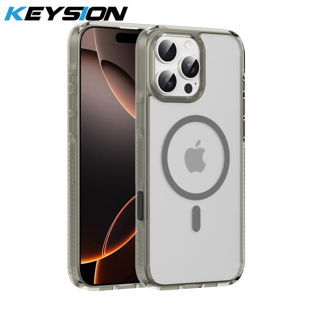 KEYSION Чехол с сенсорной кнопкой управления камерой для iPhone 16 Pro Max 16 Plus для беспроводной зарядки MagSafe, матовый прозрачный чехол