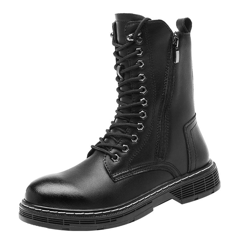 Модные мужские ботинки с боковой молнией, кроссовки, модные высокие туфли для мужчин, повседневные кожаные уличные ботинки для мужчин, размер 38-48