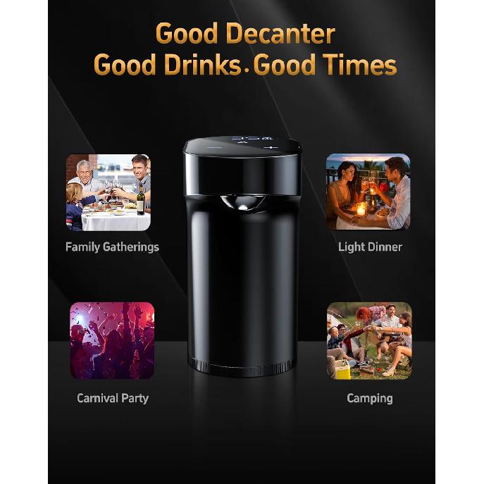 Электрический декантер для вина 5-в-1 с аэратором, Цифровой диспенсер для бутылок с алкоголем, Регулируемая дозировка, Умный наливщик для виски, Насос для ликеров/крепких напитков