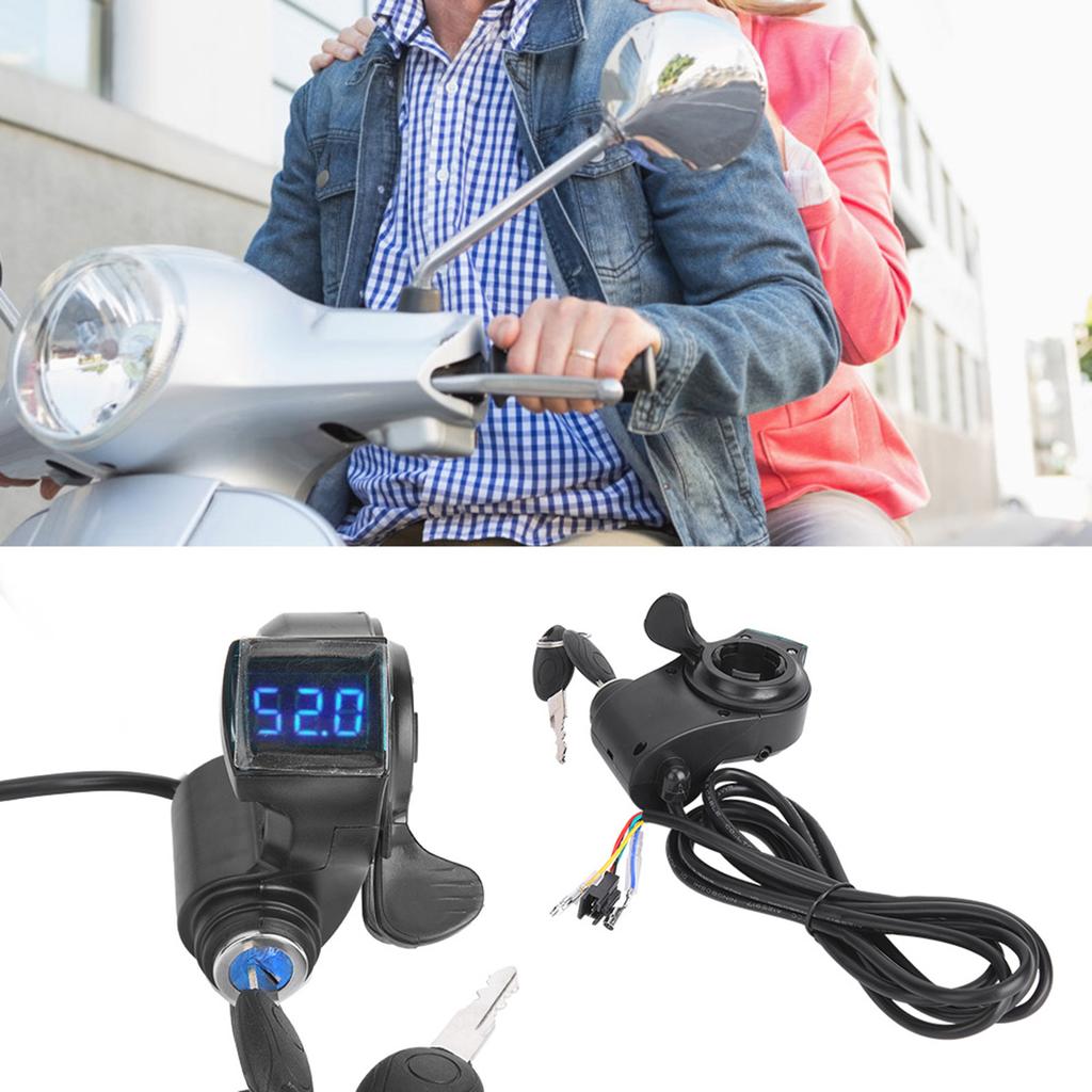 Дисплей LCD с курком газа для электровелосипеда, цифровой, с индикатором напряжения батареи и выключателем питания для электромобиля