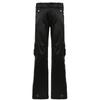 Women's Designer Multi-Pocket Low Waist Casual Hipster Satin Flared Trousers