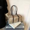 Ielgy This Year's Popular Boston Bag Female Large Capacity 2024 New Style Autumn Winter Frosted Retro One-Shoulder Commuter Pillow Bag