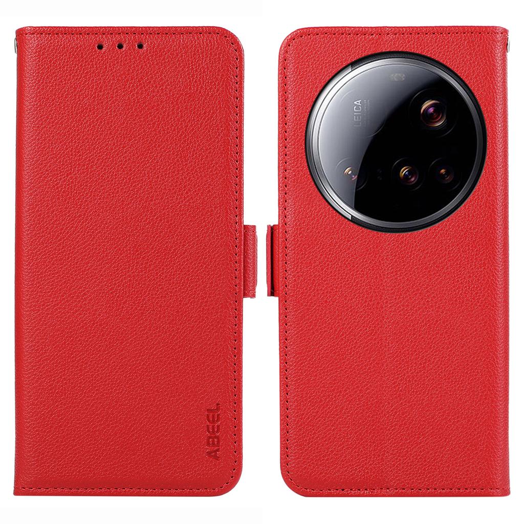 ABEEL For Xiaomi 15 Ultra Case Litchi Texture Leather RFID Blocking Phone Cover