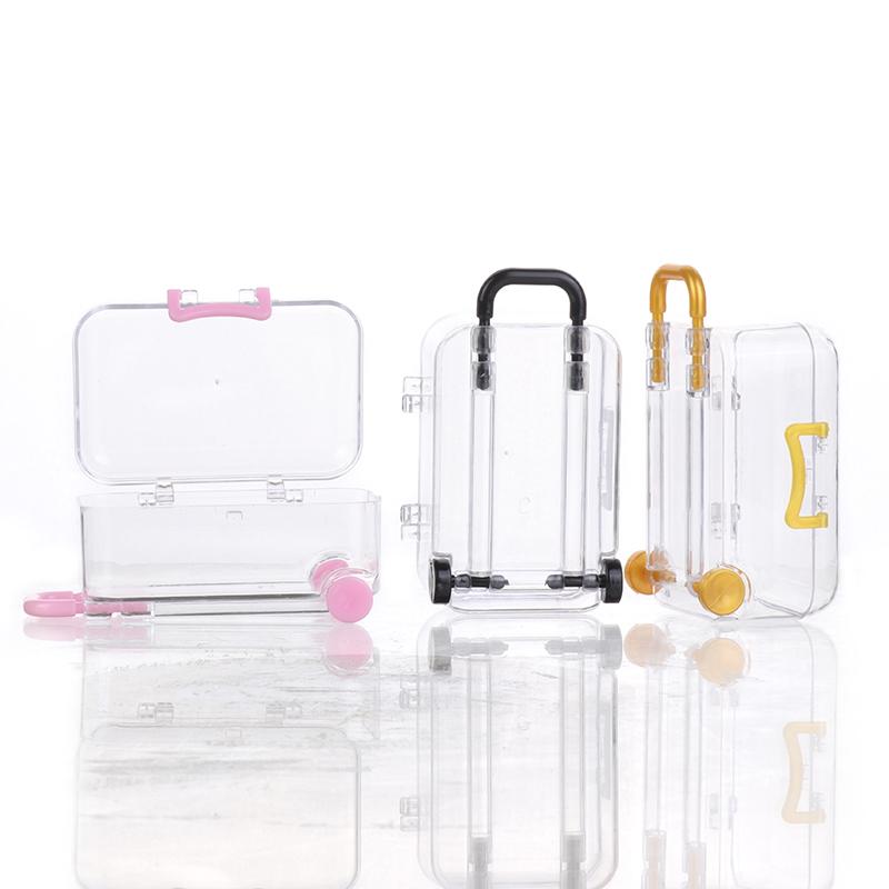 1Pc 5*7Cm Candy Box Dollhouse Mini Suitcase Trolley Luggage Handbag Model Decor
