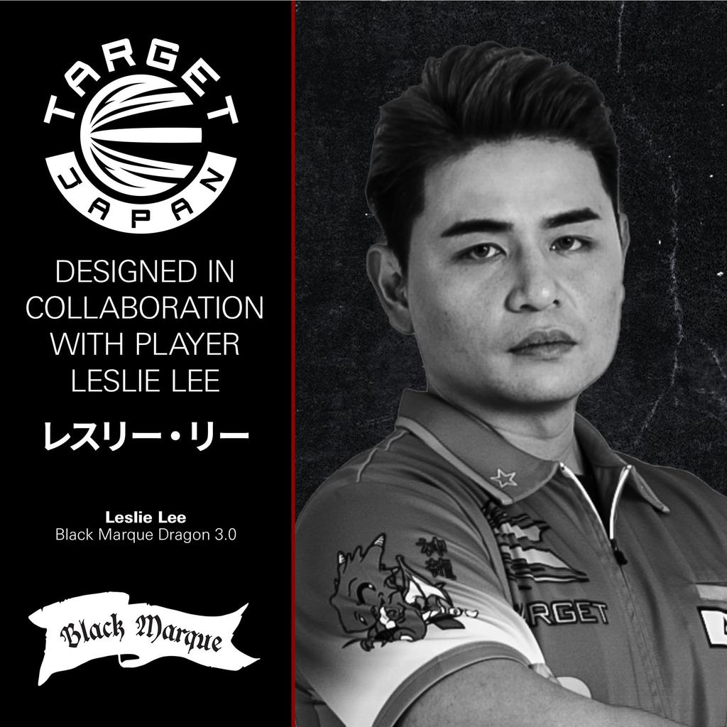 Target Japan BLACK MARQUE DRAGON Leslie Lee Tungsten 2BA Soft Tip Darts 6 Shape Flights and 2BA SOFT TIP DARTS Mark Dragon 3.0 90% K-Flex Set, 18g,