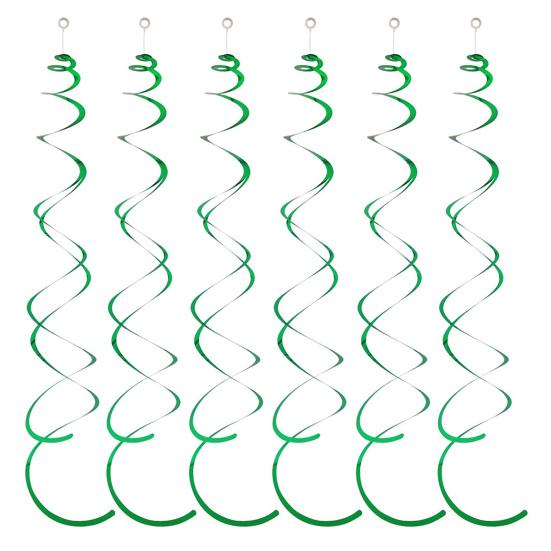 6 шт., спиральный кулон, вечерние растяжки, подвесной пластиковый стример, спиральный кулон, двойной хвост, вечерние, потолочные, фольгированные, вихревые украшения