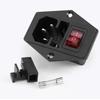 5pcs 10A 250V 3Pin AC Power Socket with Fuse Holder Rocker Switch NEW AC Power Cord Inlet Plug Socket C13 C14