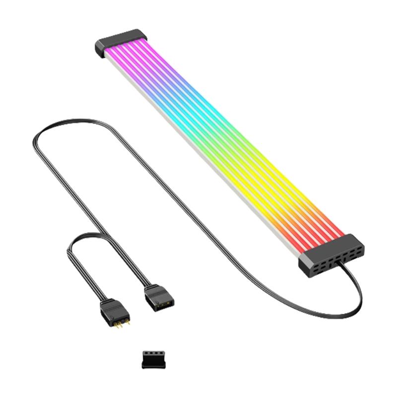 Гибкий силиконовый 8-контактный кабель питания GPU ARGB световые полосы 5V3Pin адресуемая синхронизация для игровых ПК аксессуары для корпуса