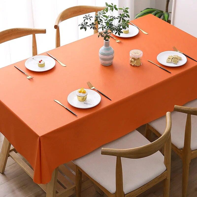 Скатерть водостойкая однотонная обеденная скатерть прямоугольный ПВХ маслостойкий коврик украшение дома легко чистится крышка стола