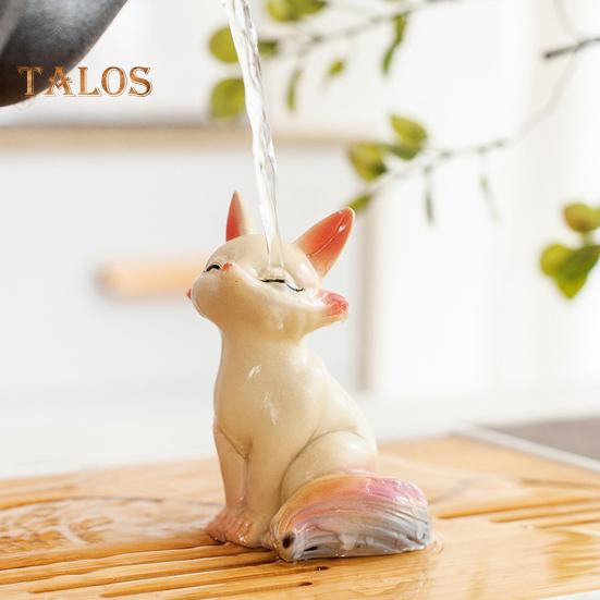 Чайный питомец, меняющий цвет, лиса, смола, ручная работа, счастливое украшение фэн-шуй с горячей водой, символ удачи, чайный домик, украшение