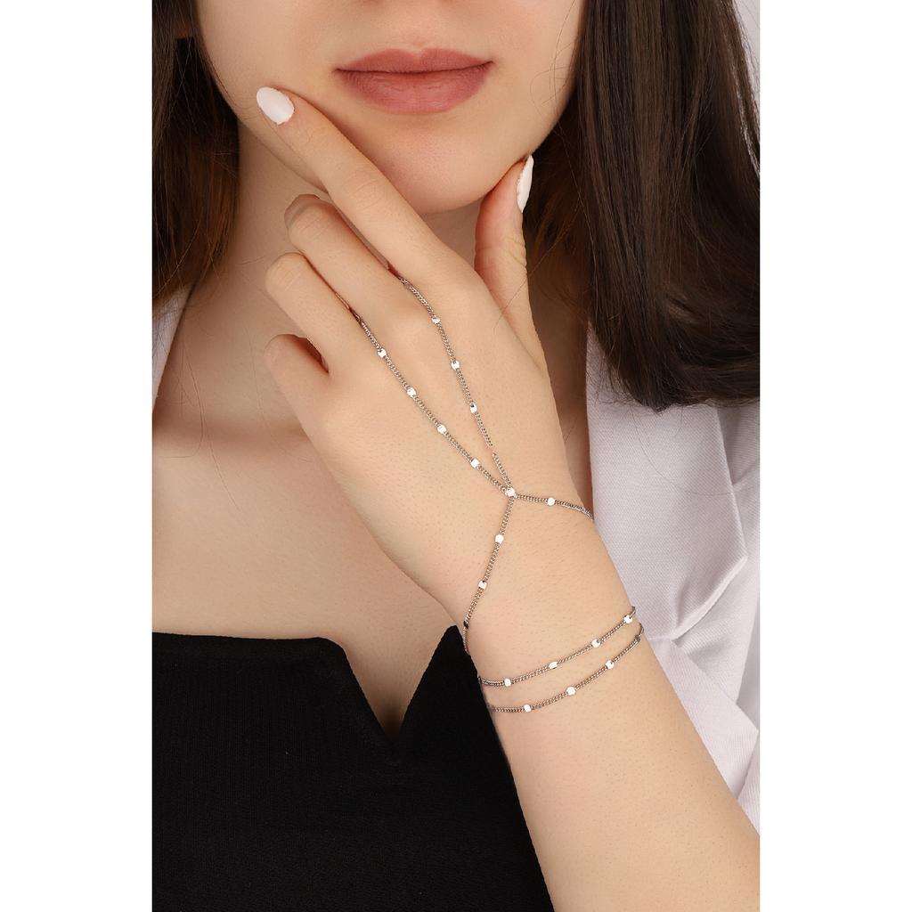 Женская позолоченная цепочка с пайетками, серебро 925 пробы Шахмаран