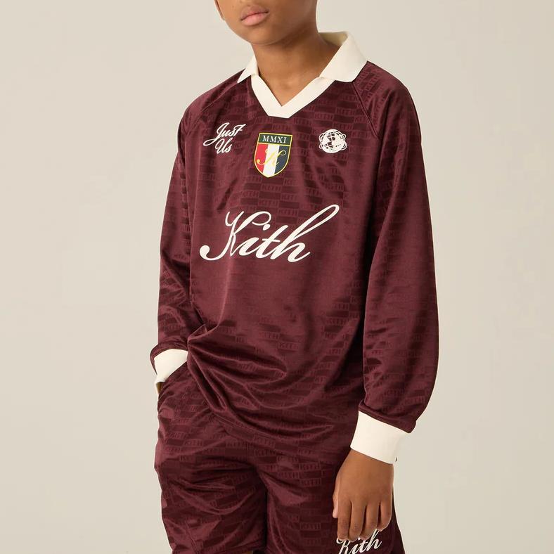 Kith Футболка-поло с длинным рукавом Футбольная форма Поло Детская khk030953-601