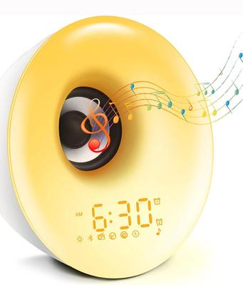 Bluetooth-динамик, часы-будильник с подсветкой и имитацией восхода и заката, красочный ночной свет, музыкальный плеер, часы