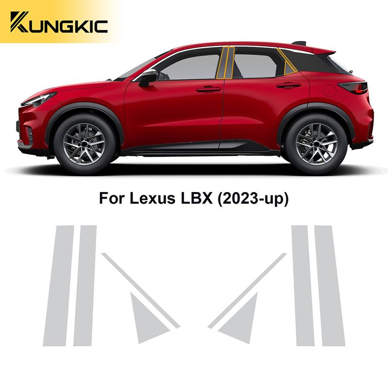 Для Lexus LBX 2024 2025 Защитная пленка-наклейка на фары, зеркала заднего вида, стойки B C. TPU PPF. Аксессуары с предварительной резкой. Прозрачный