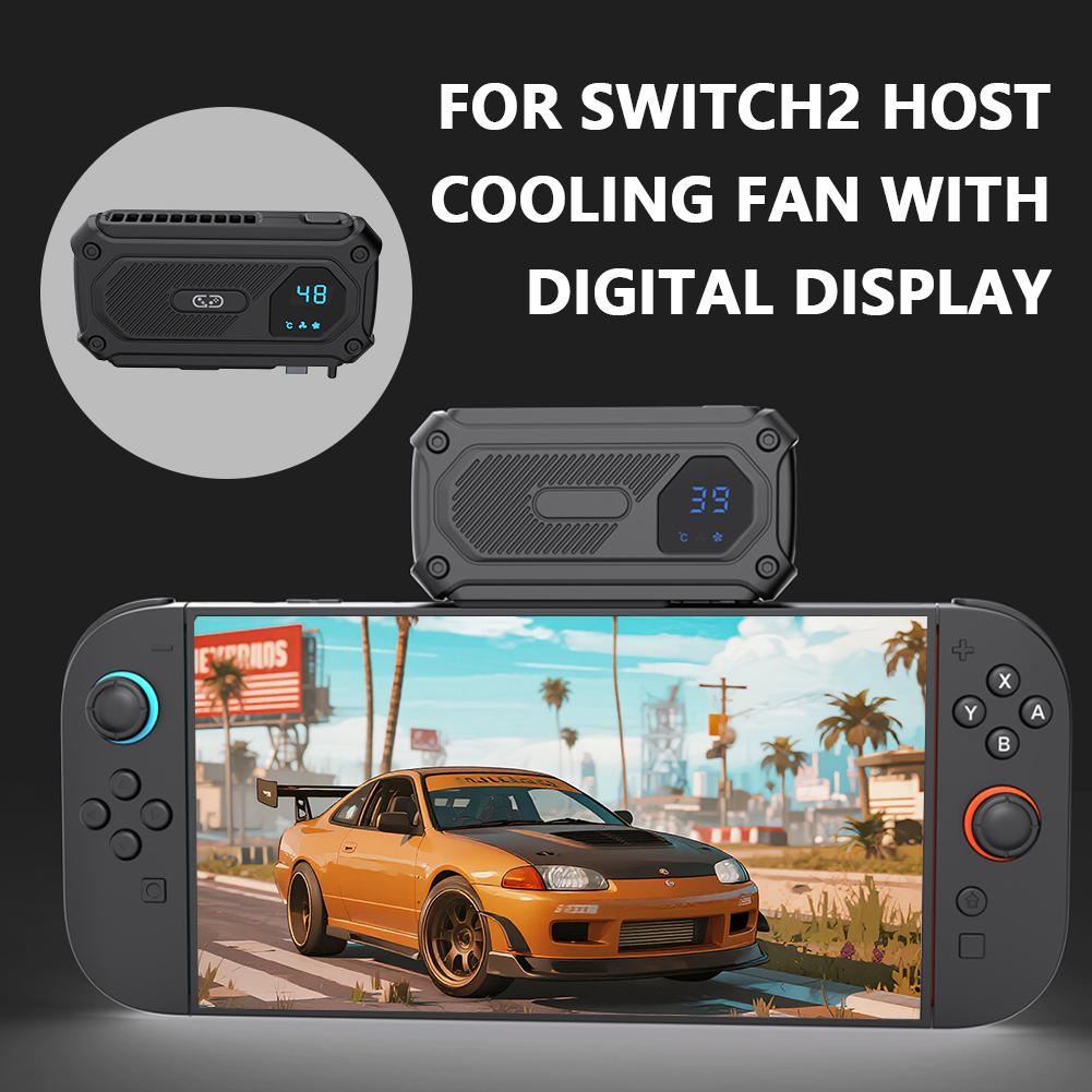 Для хоста Switch2 Вентилятор охлаждения С цифровым дисплеем Вентилятор теплоотвода Для игровой консоли Nintendo 2 С регулировкой двух скоростей