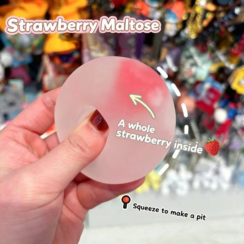 Strawberry Mochi Toy Matte Surface Embedded Maltose Slow Rebound Squishy Stress Release Vent Sensory Birthday Present Friends
