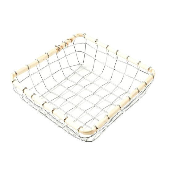 Storage Basket, Stainless Steel Woven Multi-Purpose Organizer, Large Capacity Stackable Fruit Bowl for Kitchen Bathroom Bedroom And More