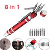Portable 8 In 1 Aluminum Alloy Screwdriver Pen - Changeable Magnetic Bits For Easy Repairs & Disassembly Repair Tools
