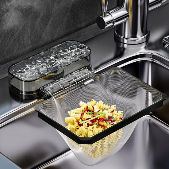 Одноразовая полка для фильтра для раковины с 100 фильтрующими сетчатыми мешками, полка для мусора с текстурой волны воды, присоска, держатель фильтра для раковины