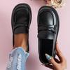 Fashion Butterfly Buckle Pu Leather Loafers Women British Style Black Low Heels Work Shoes Ladies 2025 Spring Slip On Casual