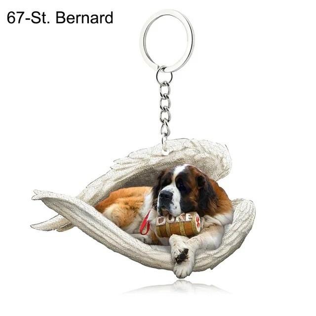 Sleek Modern Dog Cat Angel Keychain With Animal Theme For Bags And Vehicles